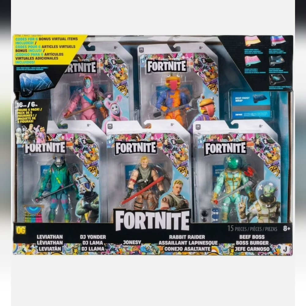 Fortnite Legendary Series 5-Pack Figure Set + Codes for 6 Virtual Items